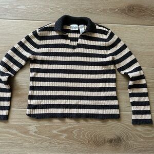 Y2K Villager Sport by Liz Claiborne 100% Cotton Striped Sweater